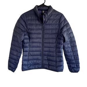 Macpac Boys Size 10 Navy Blue Uber Light Down Jacket Hood